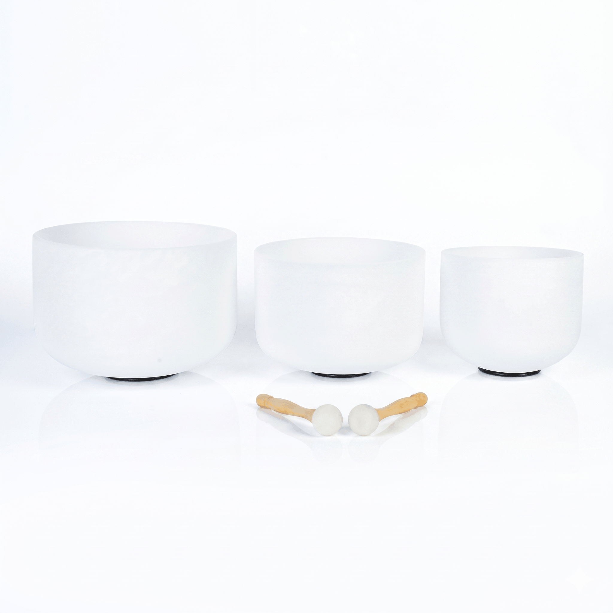 Frosted Crystal Bowl Set – A E G (3 Bowls)