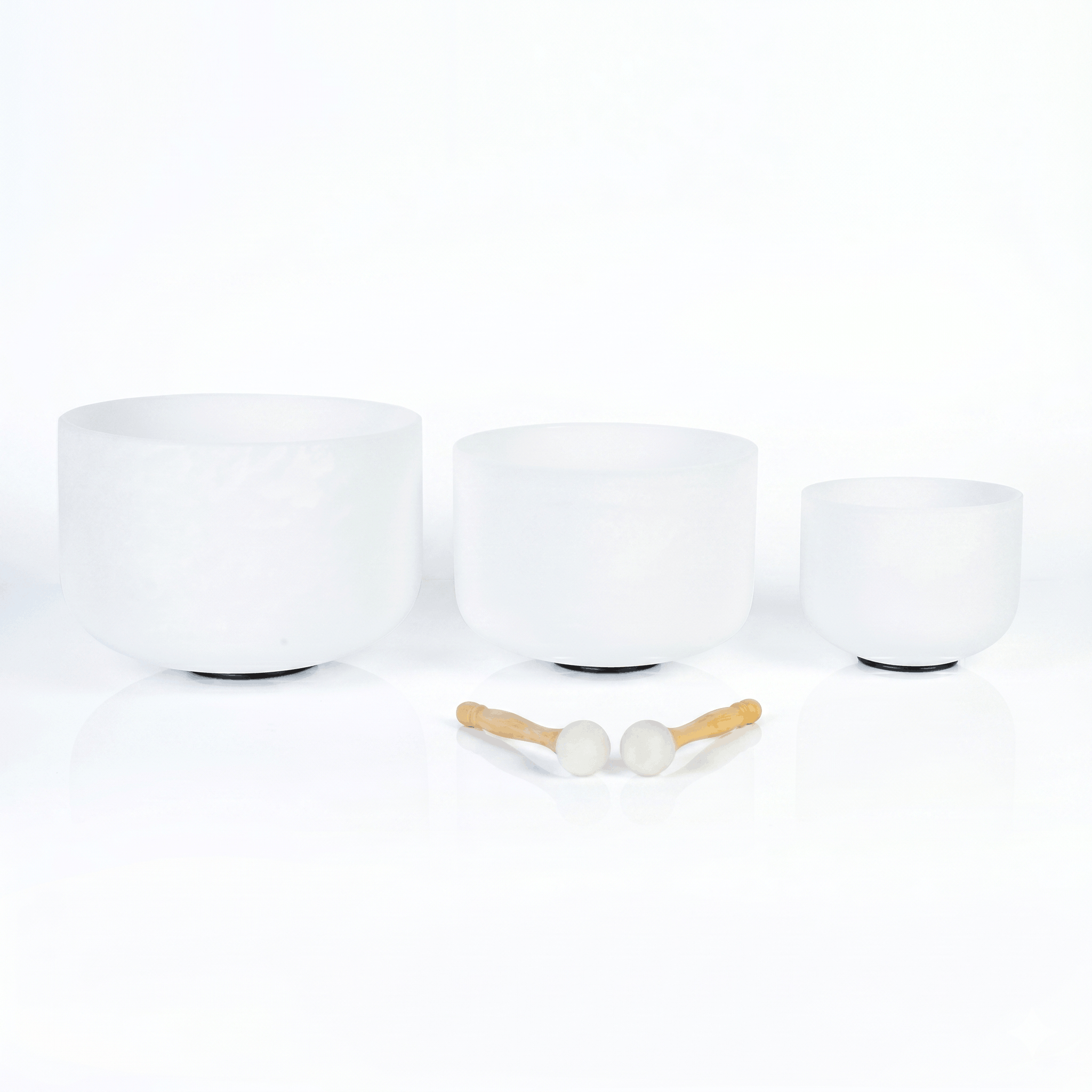 Frosted Crystal Bowl Set – G D B (3 Bowls)