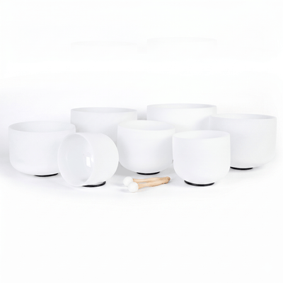 Set complet de bols en cristal givrés – Do à Si (7 bols)