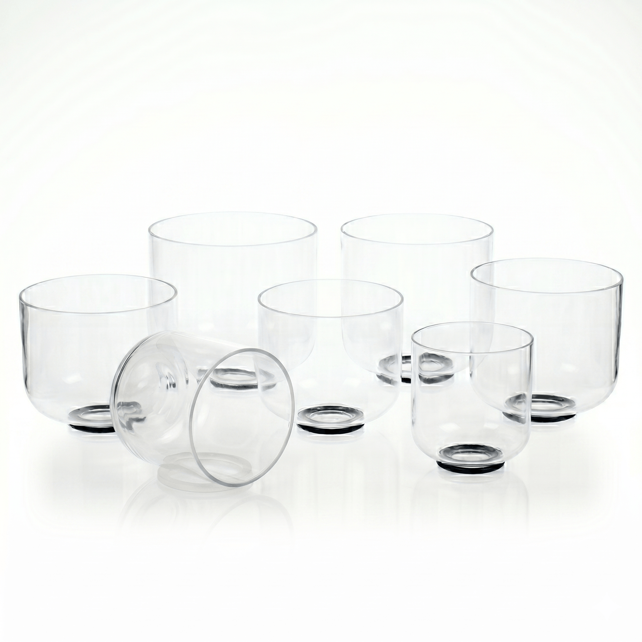 Complete Clear Crystal Bowl Set – C to B (7 Bowls)